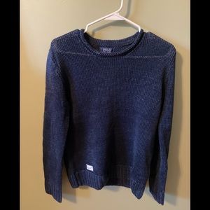 Ralph Lauren navy blue silk blend wide knit sweater, youth large.